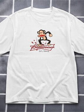 Gildan Budweiser x Paul Frank White Graphic Tee
